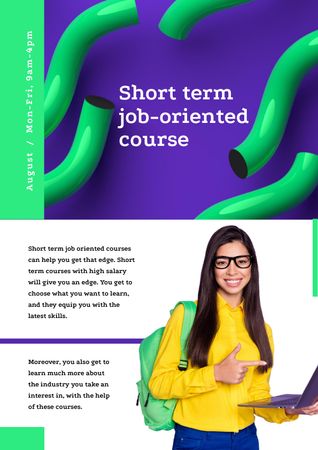 Job Oriented Courses Ad Newsletterデザインテンプレート