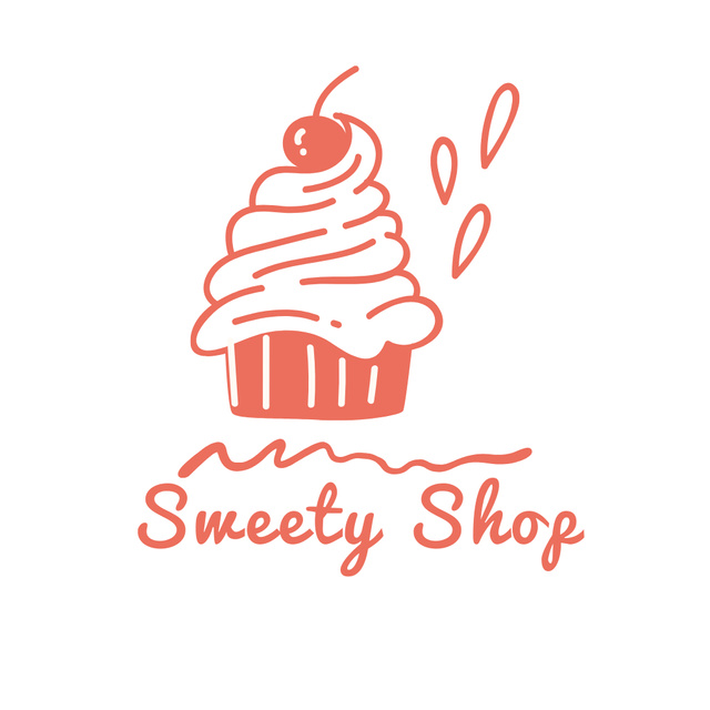 Nutritious Bakery Shop Ad with a Yummy Cupcake Logo Modelo de Design