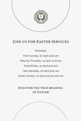 Offer of Easter Services with Flower Cross of Jesus