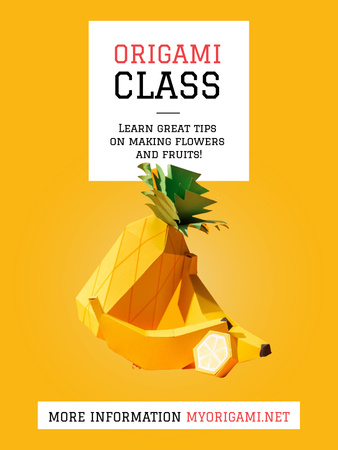 Origami Classes Invitation Paper Garland Poster US Design Template