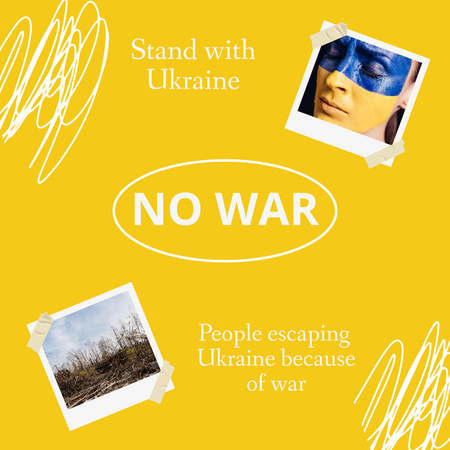 Plantilla de diseño de No War in Ukraine Instagram 