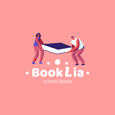 School Store Ad with Offer of Books Animated Logo Design Template