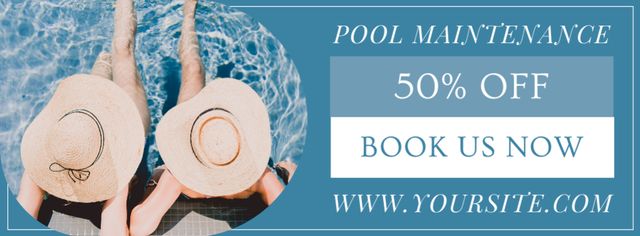 Discount Offer for Pool Maintenance Services Facebook cover Šablona návrhu