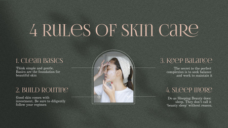 Skincare Tips with Girl applying Cream Mind Map Tasarım Şablonu