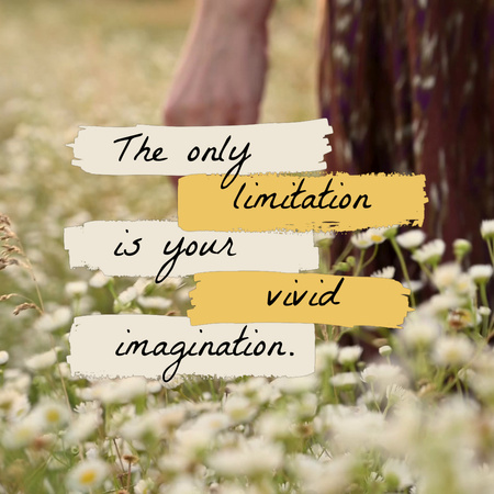 Inspirational Quote with Girl in Flower Field Animated Post Modelo de Design