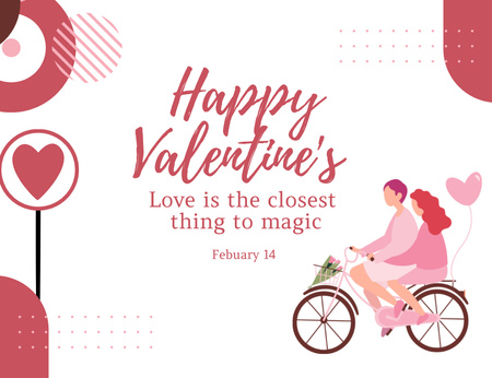 Have a Magic Valentine's Day Thank You Card 5.5x4in Horizontal Design Template