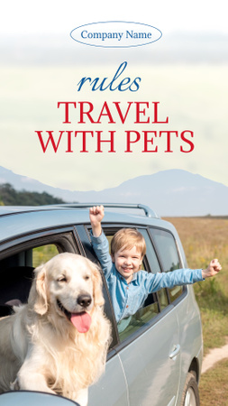 Family Traveling by Car with Dog Instagram Video Story Modelo de Design