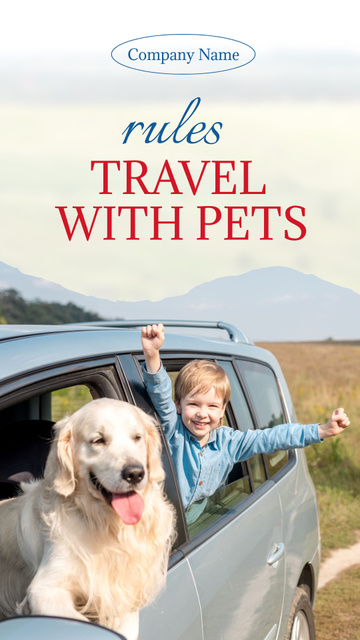Family Traveling by Car with Dog Instagram Video Story tervezősablon