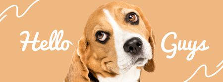 Funny Dog Greeting Facebook cover Design Template