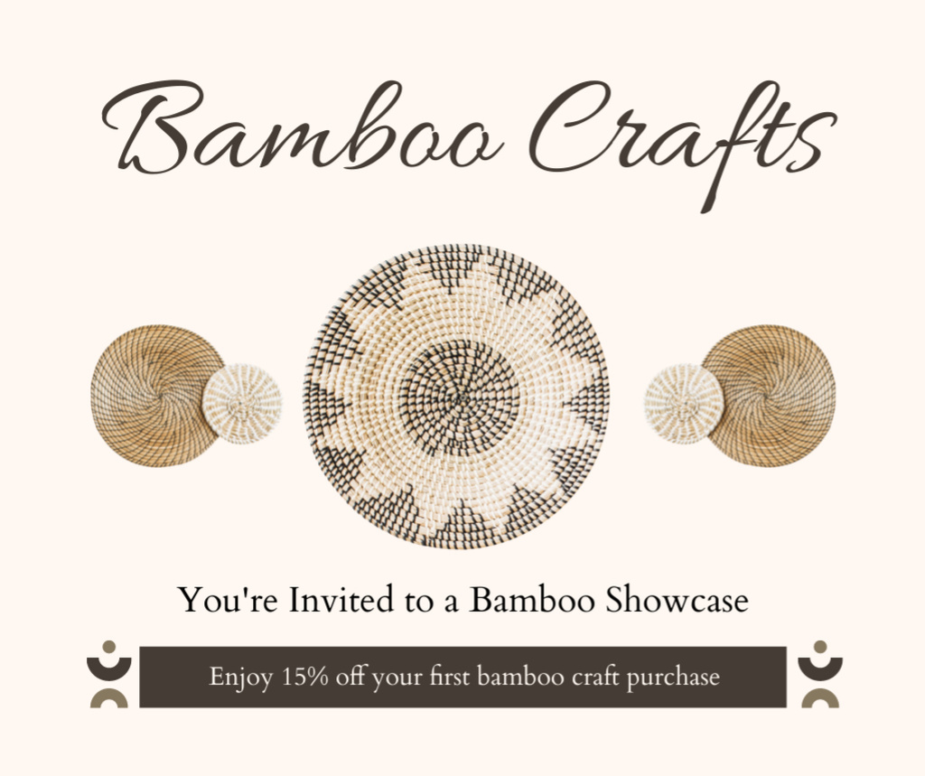 Designvorlage Offer Discounts on First Purchase of Bamboo Accessories für Facebook