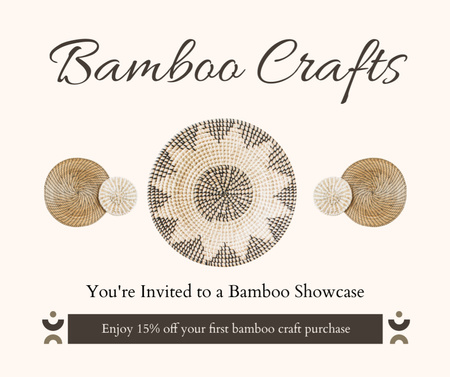 Ofereça descontos na primeira compra de acessórios de bambu Facebook Modelo de Design