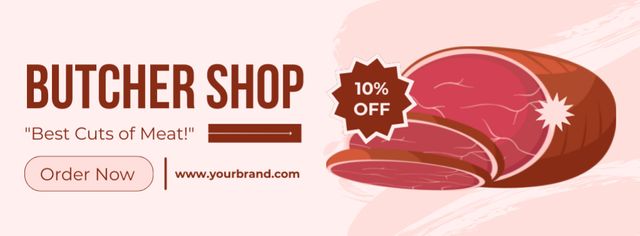 Template di design Welcome to Our Butcher Shop Facebook cover
