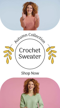 Autumn Collection Offer Crochet Sweaters Instagram Video Story Design Template