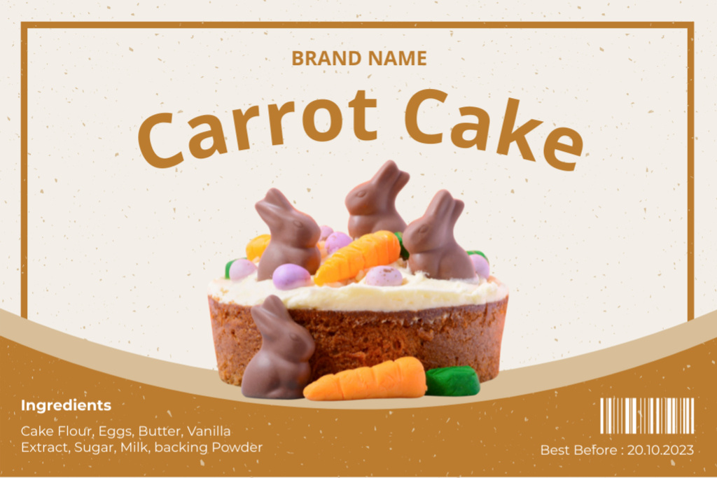 Plantilla de diseño de Carrot Cake Retail Label 
