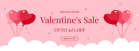 Modèle de visuel Annonce de la vente spéciale de la Saint-Valentin - Facebook cover
