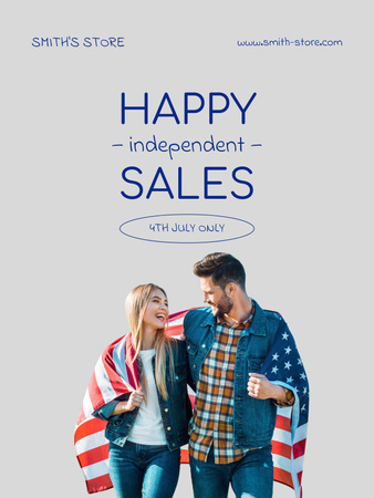 Inspiring Sale Announcement for USA Independence Day Poster US Design Template