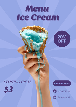 Yummy Ice Cream Offer Poster Modelo de Design