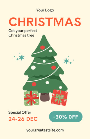 Christmas Tree Sale Offer Invitation 5.5x8.5in Design Template
