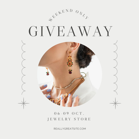 Giveaway of Jewelry on Weekend Instagram Design Template