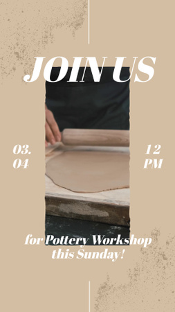Platilla de diseño Handmade Pottery Workshop With Clay On Sunday Instagram Video Story