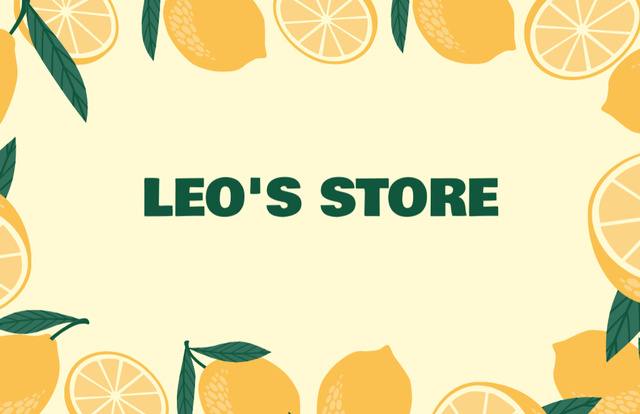 Lemon Store Emblem Business Card 85x55mm Design Template