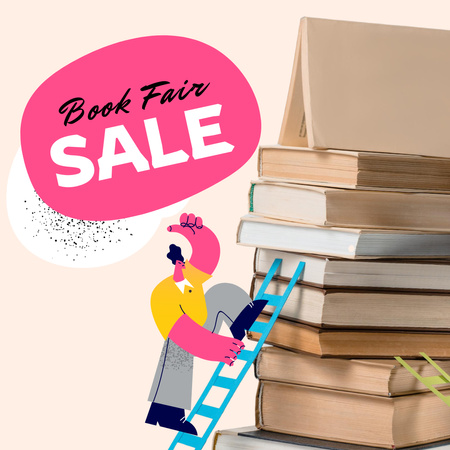Cute Sale Announcement of Books Instagram Design Template