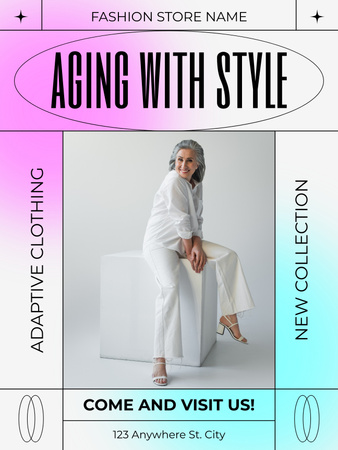 Adaptive Clothes Collection For Elderly With Discount Poster US Design Template