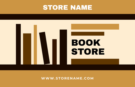 Bookstore Ad with Abstract Illustration of Books Business Card 85x55mm Design Template