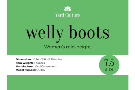 Garden Boots Offer in Green Label Design Template