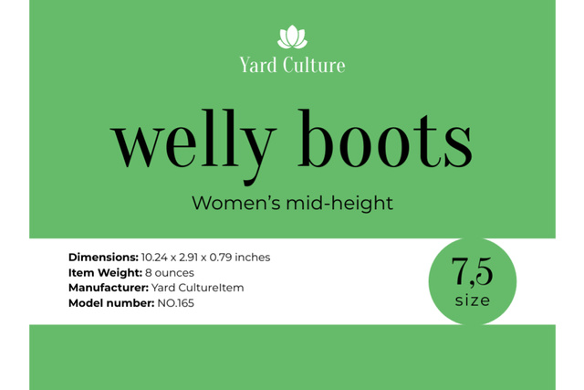 Template di design Garden Boots Offer in Green Label