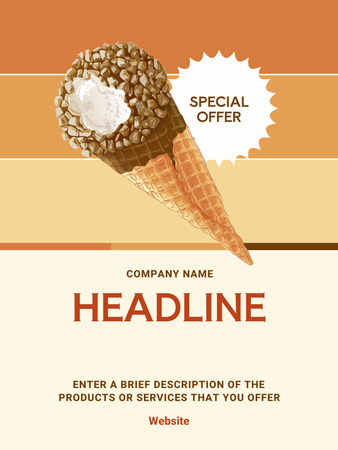 Template di design Offerta speciale di delizioso gelato al cioccolato Poster US