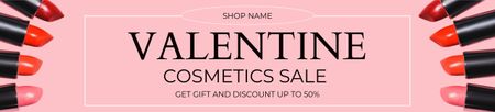 Designvorlage Kosmetik-Verkaufsankündigung zum Valentinstag für Ebay Store Billboard