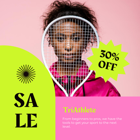 Tennis Courses Discount Offer Instagram Design Template