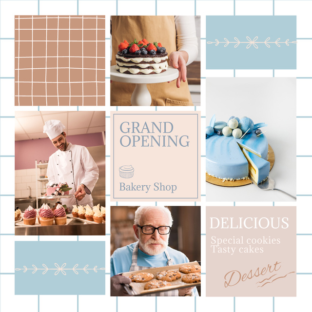 Ontwerpsjabloon van Instagram van Grand Opening of Confectionery Shop