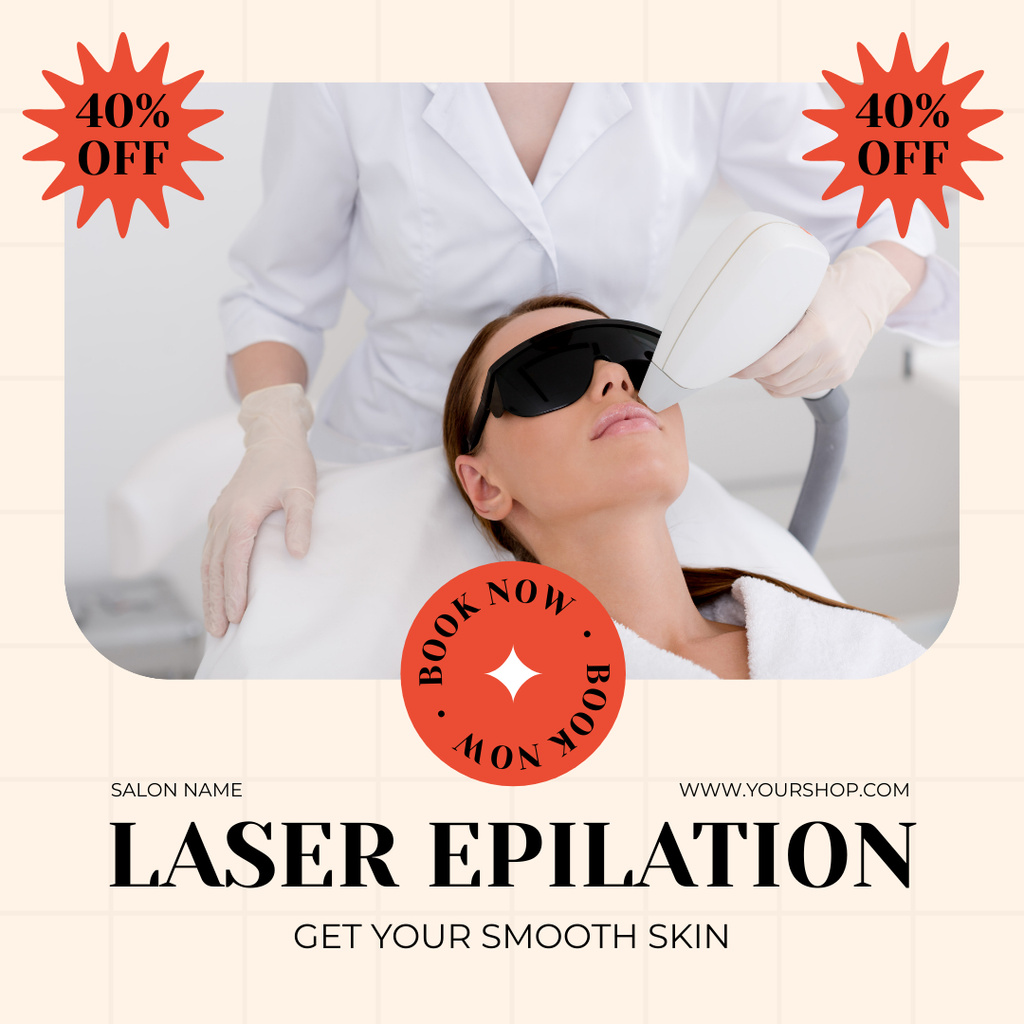 Offer Discounts on Laser Hair Removal for Women Instagram Design Template