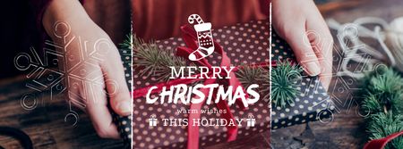 Template di design Woman making Christmas Gift Facebook cover