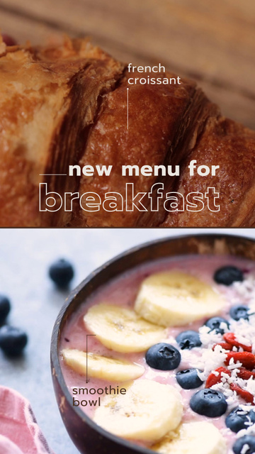 Breakfast Menu Announcement TikTok Video Modelo de Design