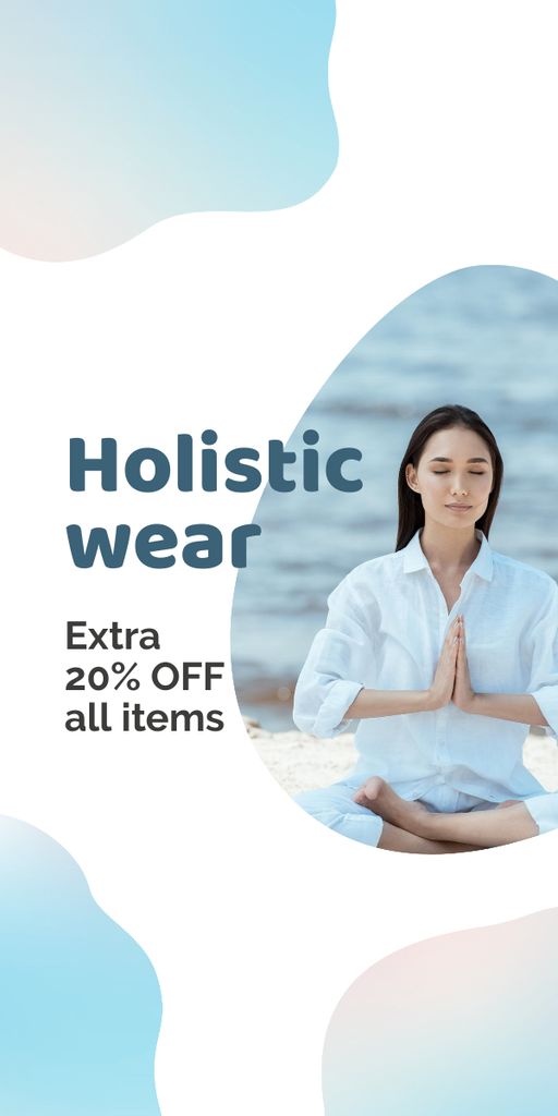 Ontwerpsjabloon van Graphic van Yoga Items Sale with Girl holding mat