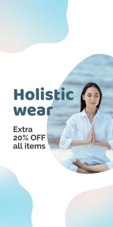Yoga Items Sale with Girl holding mat Graphic Design Template