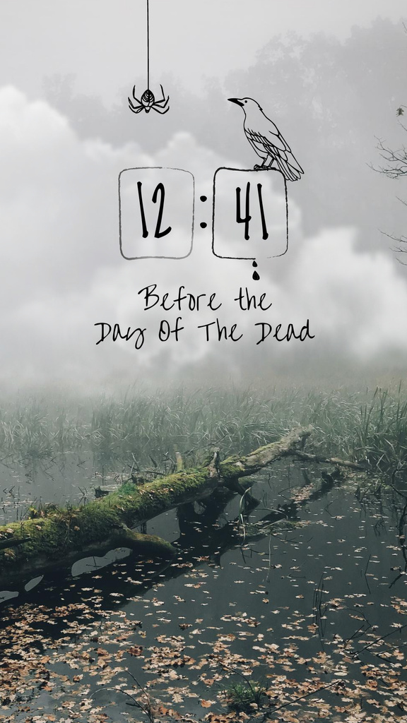 Day of the Dead Announcement with Log in Foggy Swamp Instagram Story Design Template