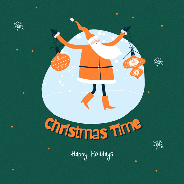 Designvorlage Christmas Mood with Cute Funny Santa für Animated Post