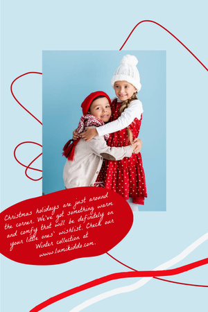 Modèle de visuel Kids' Clothes ad with smiling Girl - Pinterest