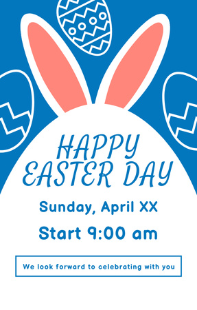 Platilla de diseño Easter Celebration Announcement with Cute Bunny Ears Invitation 4.6x7.2in
