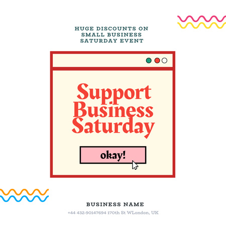Designvorlage Riesige Rabatte auf Small Business Saturday Event für Instagram