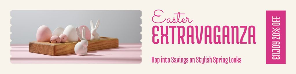Szablon projektu Easter Colorful Eggs and Cute Bunnies Twitter