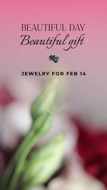 Luxury Rings With Roses For Valentine`s Day TikTok Video Design Template