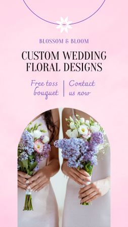 Template di design Bouquet freschi per decorazioni nuziali in fiore Instagram Video Story
