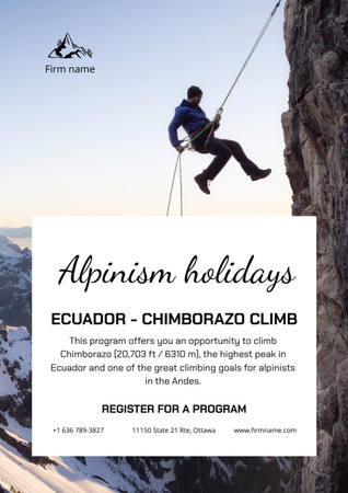 Climbers on Mountain Poster A3 Design Template