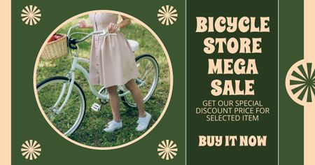 Mega Sale of Modern Bikes in Bicycle Store Facebook AD – шаблон для дизайна