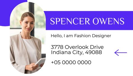 Plantilla de diseño de Oferta de servicios de diseñador de moda Business Card US 